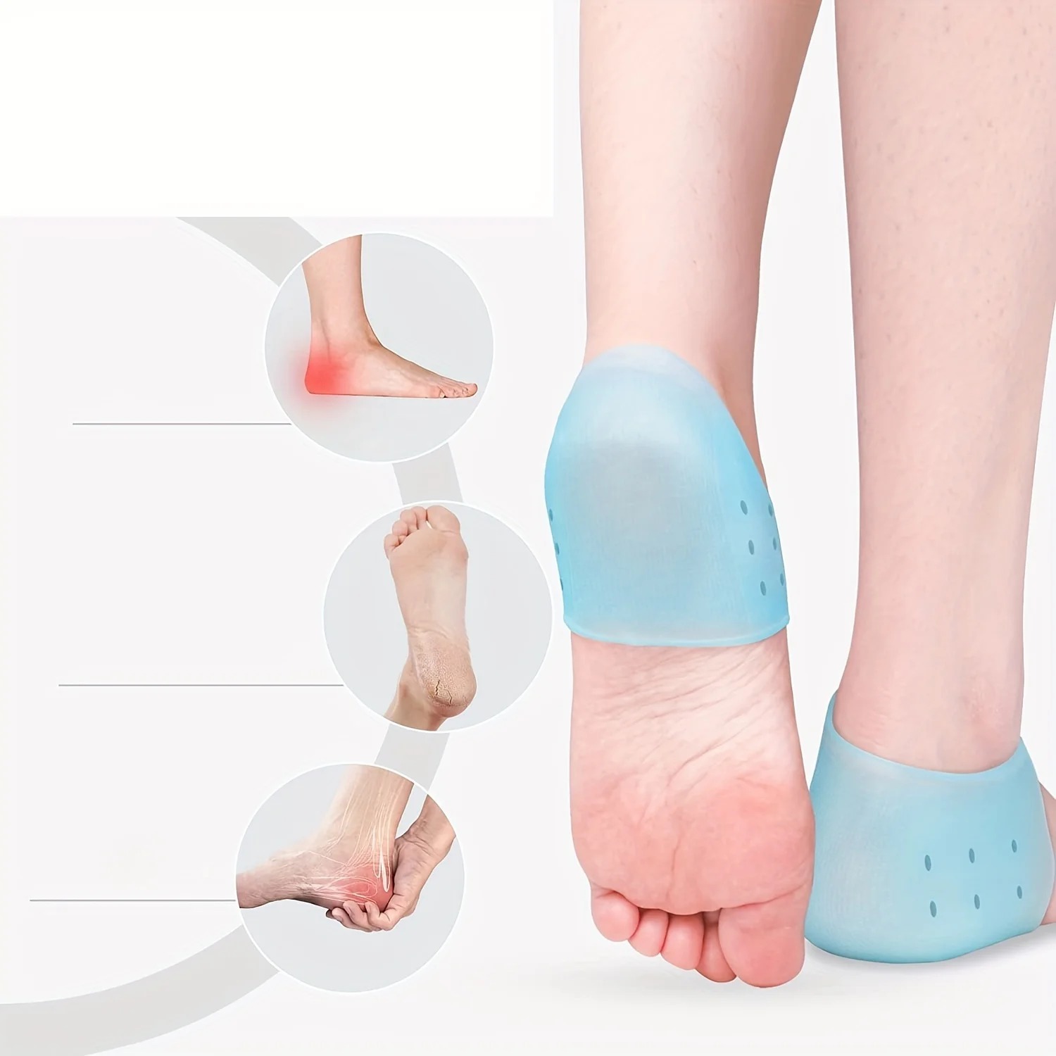 2PCS Silicone Gel Heel Cups Cu - Heel Liner Grip 评论和价格